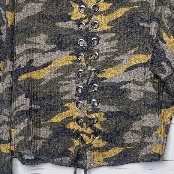 Ariella Camouflage Cowl Neck Hooded Top - Picture 6 of 12